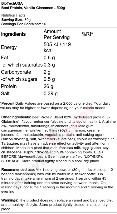 Biotech Beef Protein 500 g - Image 2